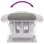 Chaise berçante avec repose-pied Gris clair Tissu – Image 8