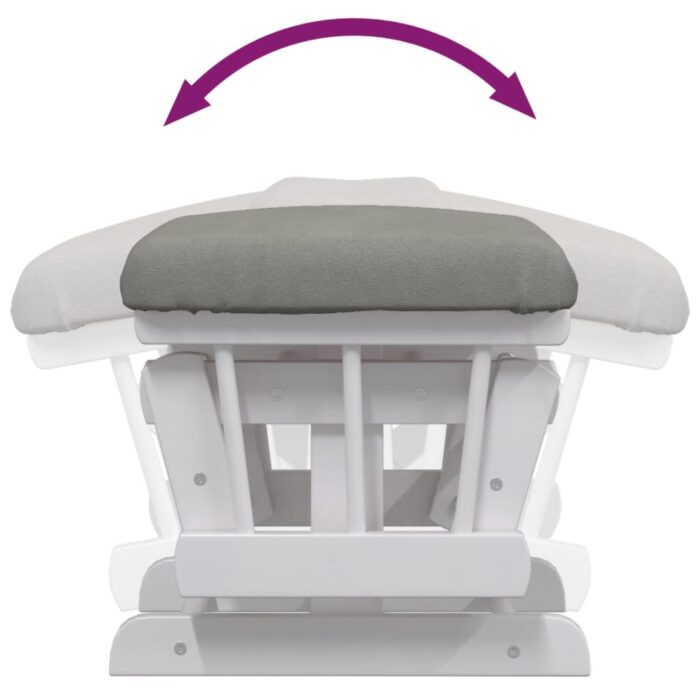 Chaise berçante avec repose-pied Gris clair Tissu – Image 8