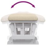 Chaise berçante avec repose-pied Blanc crème Tissu – Image 8