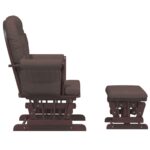 Chaise berçante avec repose-pied Marron Tissu – Image 2