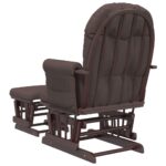 Chaise berçante avec repose-pied Marron Tissu – Image 3