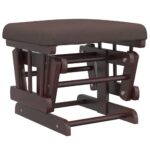 Chaise berçante avec repose-pied Marron Tissu – Image 5