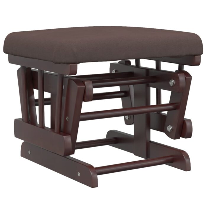 Chaise berçante avec repose-pied Marron Tissu – Image 5