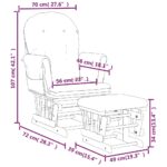 Chaise berçante avec repose-pied Blanc crème Tissu – Image 10