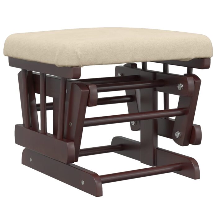Chaise berçante avec repose-pied Blanc crème Tissu – Image 5