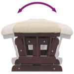 Chaise berçante avec repose-pied Blanc crème Tissu – Image 8