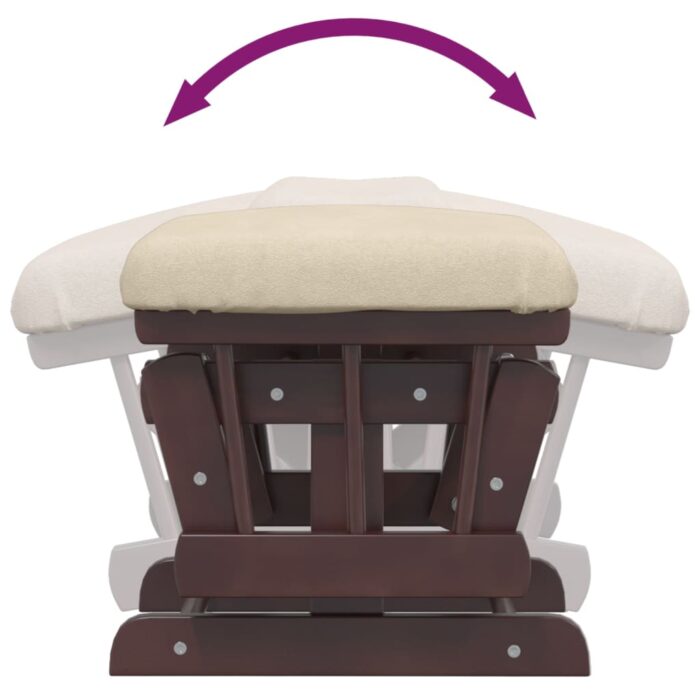 Chaise berçante avec repose-pied Blanc crème Tissu – Image 8