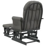 Chaise berçante avec repose-pied Gris foncé Tissu – Image 3