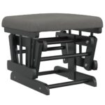 Chaise berçante avec repose-pied Gris foncé Tissu – Image 5