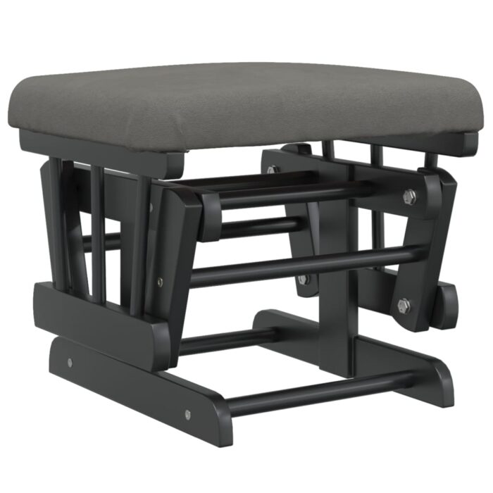 Chaise berçante avec repose-pied Gris foncé Tissu – Image 5