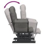 Chaise berçante avec repose-pied Gris foncé Tissu – Image 7