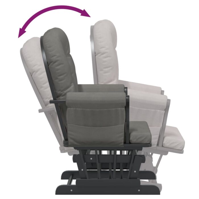 Chaise berçante avec repose-pied Gris foncé Tissu – Image 7