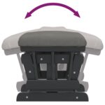 Chaise berçante avec repose-pied Gris foncé Tissu – Image 8