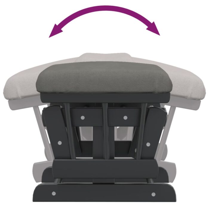 Chaise berçante avec repose-pied Gris foncé Tissu – Image 8