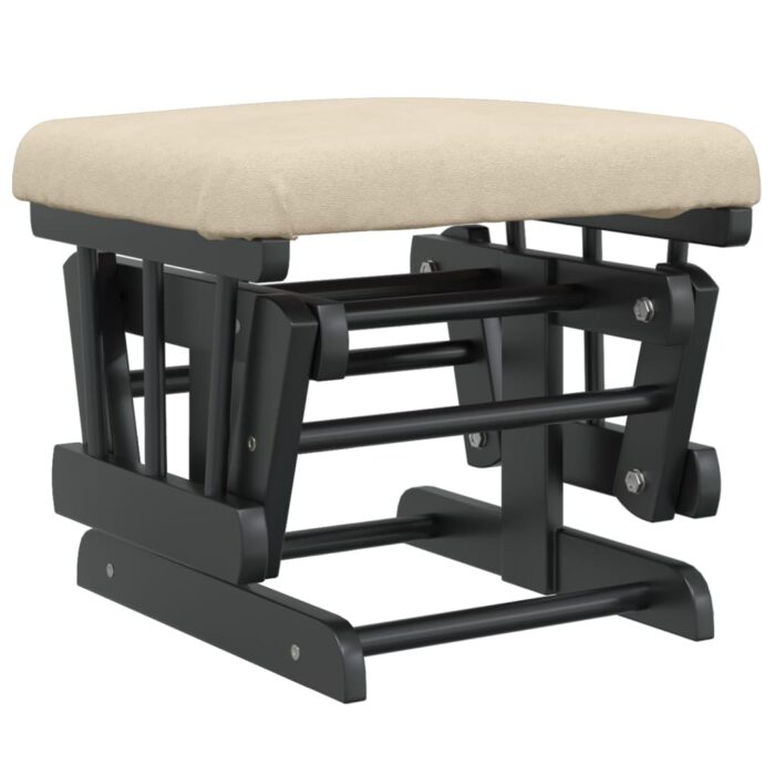 Chaise berçante avec repose-pied Blanc crème Tissu – Image 5