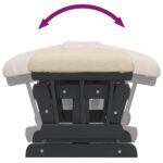 Chaise berçante avec repose-pied Blanc crème Tissu – Image 8
