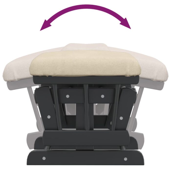 Chaise berçante avec repose-pied Blanc crème Tissu – Image 8