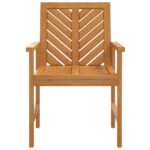 Chaises à manger de jardin lot de 2 bois massif d'acacia – Image 2