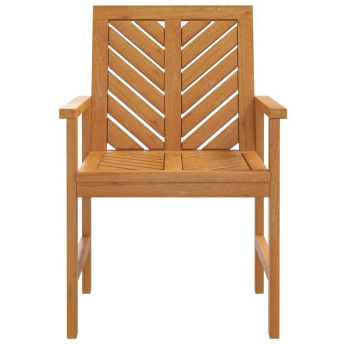 Chaises à manger de jardin lot de 2 bois massif d'acacia – Image 2