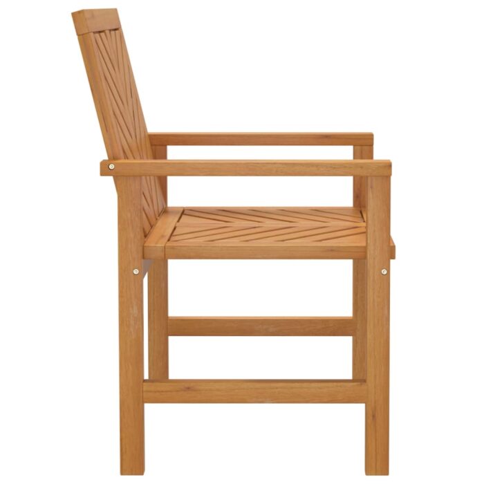 Chaises à manger de jardin lot de 2 bois massif d'acacia – Image 3