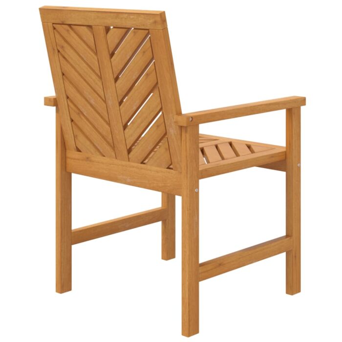 Chaises à manger de jardin lot de 2 bois massif d'acacia – Image 4