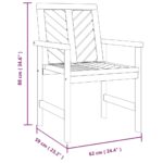 Chaises à manger de jardin lot de 2 bois massif d'acacia – Image 6