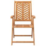 Chaises de jardin inclinables lot de 3 bois massif d'acacia – Image 2
