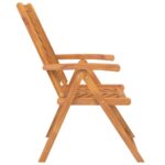 Chaises de jardin inclinables lot de 3 bois massif d'acacia – Image 3
