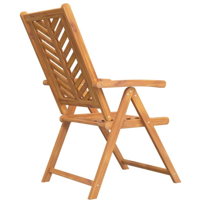 Chaises de jardin inclinables lot de 3 bois massif d'acacia – Image 4