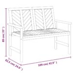 Ensemble de salon de jardin 2 pcs bois d'acacia solide – Image 5