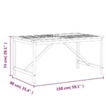 Table à manger de jardin 150x90x74 cm bois d'acacia solide – Image 5