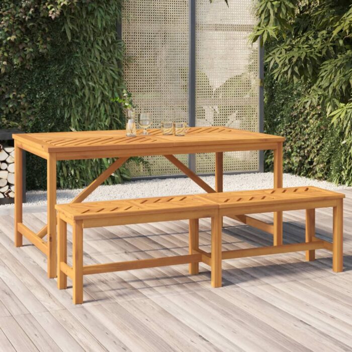 Table à manger de jardin 150x90x74 cm bois d'acacia solide – Image 1