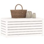 Boîte de jardin blanc 101x50,5x46,5 cm bois massif de pin – Image 2