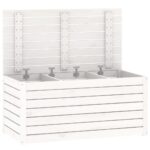 Boîte de jardin blanc 101x50,5x46,5 cm bois massif de pin – Image 4