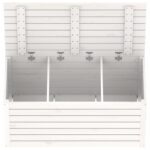 Boîte de jardin blanc 101x50,5x46,5 cm bois massif de pin – Image 6