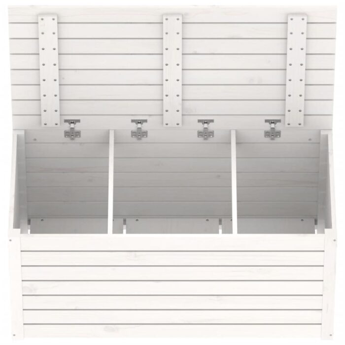 Boîte de jardin blanc 101x50,5x46,5 cm bois massif de pin – Image 6