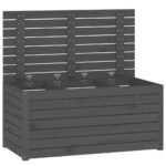 Boîte de jardin gris 101x50,5x46,5 cm bois massif de pin – Image 4