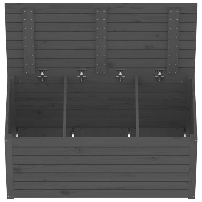Boîte de jardin gris 101x50,5x46,5 cm bois massif de pin – Image 6