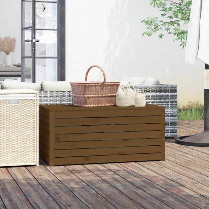 Boîte de jardin marron miel 101x50,5x46,5 cm bois massif de pin – Image 1