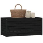 Boîte de jardin noir 101x50,5x46,5 cm bois massif de pin – Image 2