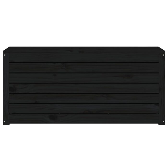 Boîte de jardin noir 101x50,5x46,5 cm bois massif de pin – Image 3