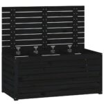 Boîte de jardin noir 101x50,5x46,5 cm bois massif de pin – Image 4