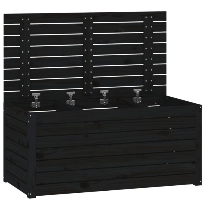 Boîte de jardin noir 101x50,5x46,5 cm bois massif de pin – Image 4