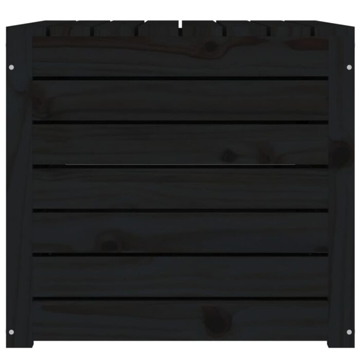 Boîte de jardin noir 101x50,5x46,5 cm bois massif de pin – Image 5