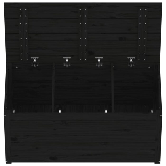 Boîte de jardin noir 101x50,5x46,5 cm bois massif de pin – Image 6