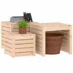 Ensemble de boîtes de jardin 3 pcs bois de pin massif – Image 2