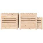 Ensemble de boîtes de jardin 3 pcs bois de pin massif – Image 5