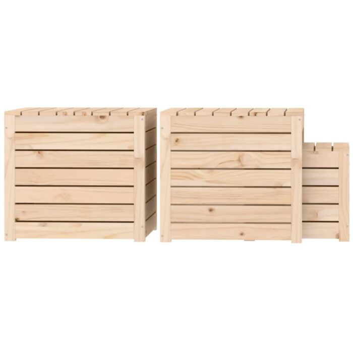 Ensemble de boîtes de jardin 3 pcs bois de pin massif – Image 5