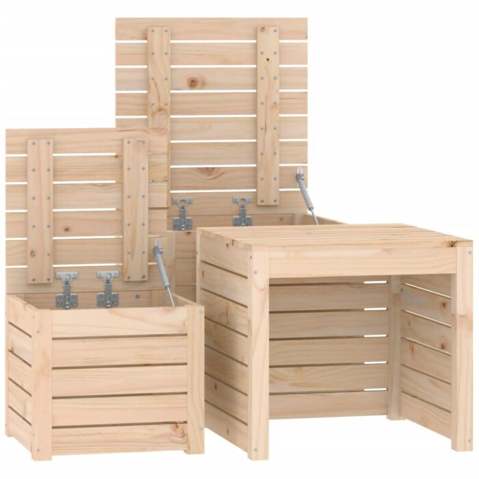 Ensemble de boîtes de jardin 3 pcs bois de pin massif – Image 6