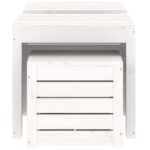 Ensemble de boîtes de jardin 3 pcs blanc bois de pin massif – Image 4